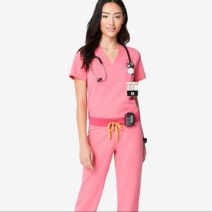 Neon Pink Fig scrub set